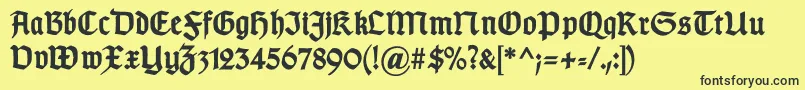 GotischcBold Font – Black Fonts on Yellow Background