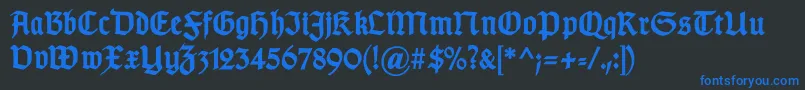 GotischcBold Font – Blue Fonts on Black Background