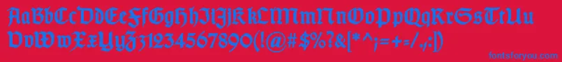 GotischcBold Font – Blue Fonts on Red Background