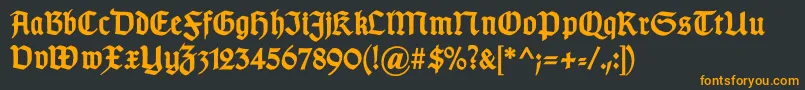 GotischcBold Font – Orange Fonts on Black Background