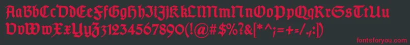 GotischcBold Font – Red Fonts on Black Background