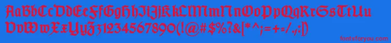 GotischcBold Font – Red Fonts on Blue Background