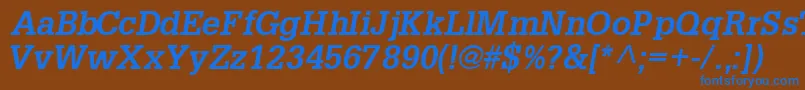 InstallationsskBoldItalic Font – Blue Fonts on Brown Background