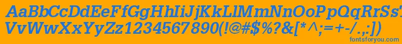 InstallationsskBoldItalic Font – Blue Fonts on Orange Background