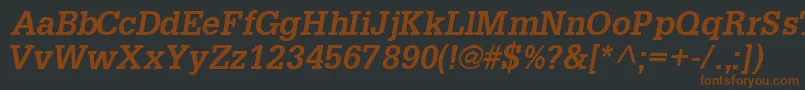 Шрифт InstallationsskBoldItalic – коричневые шрифты на чёрном фоне