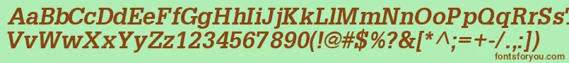 InstallationsskBoldItalic Font – Brown Fonts on Green Background