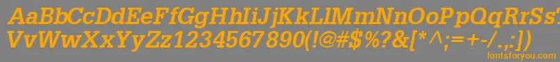 InstallationsskBoldItalic Font – Orange Fonts on Gray Background