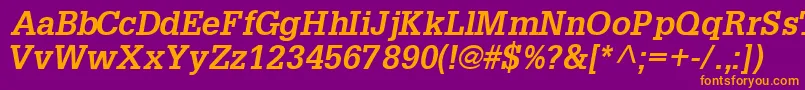 InstallationsskBoldItalic Font – Orange Fonts on Purple Background