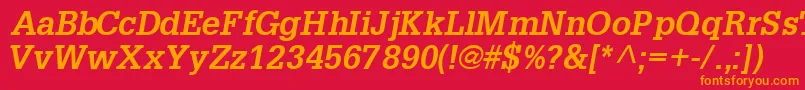 InstallationsskBoldItalic Font – Orange Fonts on Red Background