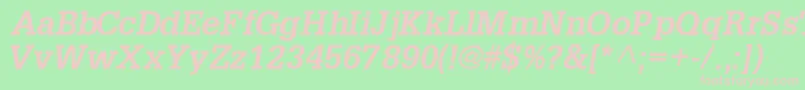 InstallationsskBoldItalic Font – Pink Fonts on Green Background