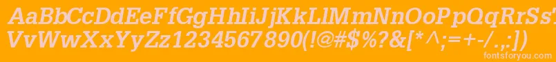 InstallationsskBoldItalic Font – Pink Fonts on Orange Background