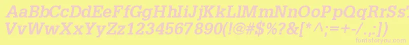 InstallationsskBoldItalic Font – Pink Fonts on Yellow Background