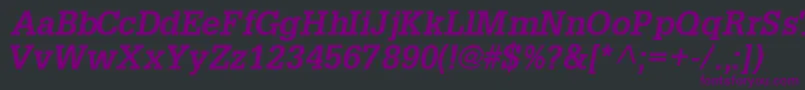 Шрифт InstallationsskBoldItalic – фиолетовые шрифты на чёрном фоне