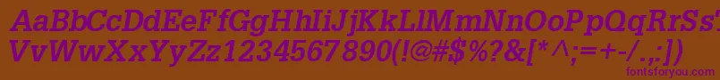 InstallationsskBoldItalic Font – Purple Fonts on Brown Background