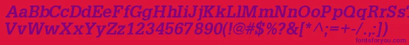 InstallationsskBoldItalic Font – Purple Fonts on Red Background