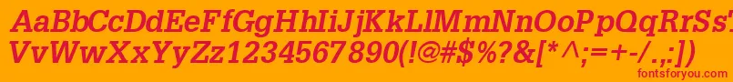 InstallationsskBoldItalic Font – Red Fonts on Orange Background