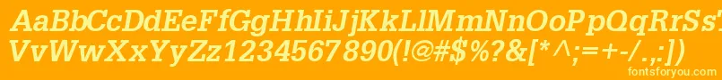 InstallationsskBoldItalic Font – Yellow Fonts on Orange Background