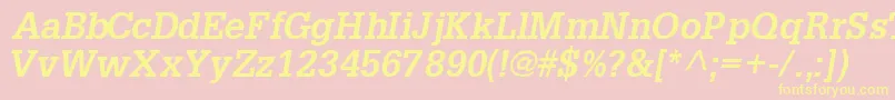 InstallationsskBoldItalic Font – Yellow Fonts on Pink Background