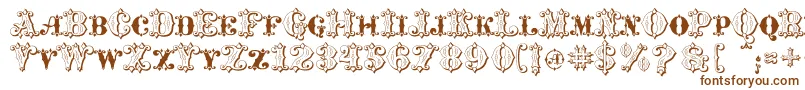 Шрифт MavericksLuckKqs – коричневые шрифты на белом фоне
