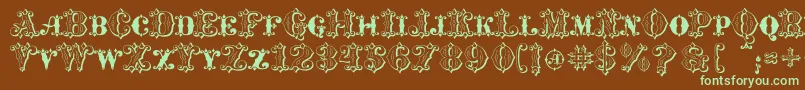 Шрифт MavericksLuckKqs – зелёные шрифты на коричневом фоне