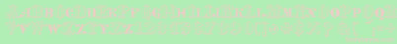 MavericksLuckKqs-fontti – vaaleanpunaiset fontit vihreällä taustalla