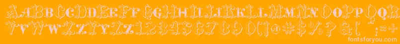 MavericksLuckKqs Font – Pink Fonts on Orange Background