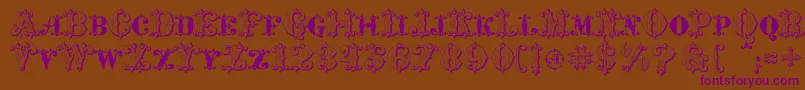 MavericksLuckKqs-Schriftart – Violette Schriften auf braunem Hintergrund