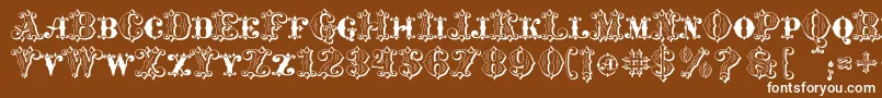 MavericksLuckKqs Font – White Fonts on Brown Background