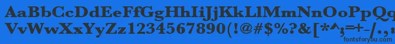 Urwbaskertultbolextwid Font – Black Fonts on Blue Background