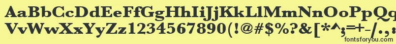 Urwbaskertultbolextwid Font – Black Fonts on Yellow Background