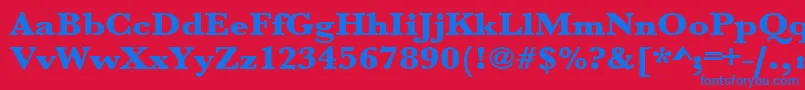 Urwbaskertultbolextwid Font – Blue Fonts on Red Background