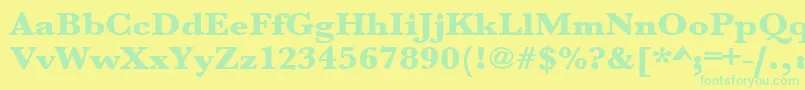 Urwbaskertultbolextwid Font – Green Fonts on Yellow Background