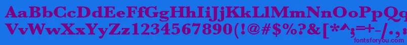 Urwbaskertultbolextwid Font – Purple Fonts on Blue Background