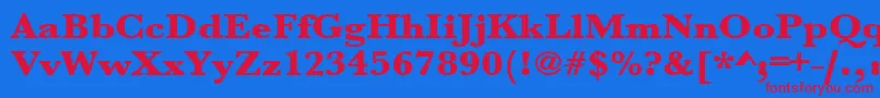 Urwbaskertultbolextwid Font – Red Fonts on Blue Background