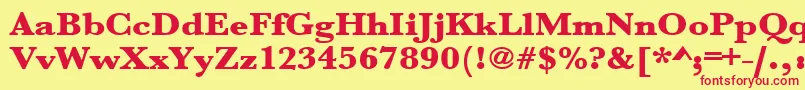 Urwbaskertultbolextwid Font – Red Fonts on Yellow Background