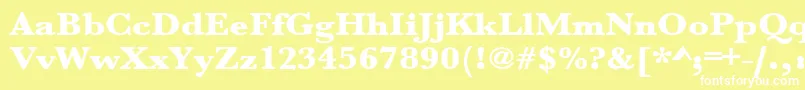 Urwbaskertultbolextwid Font – White Fonts on Yellow Background