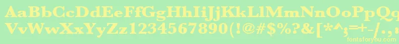 Urwbaskertultbolextwid Font – Yellow Fonts on Green Background