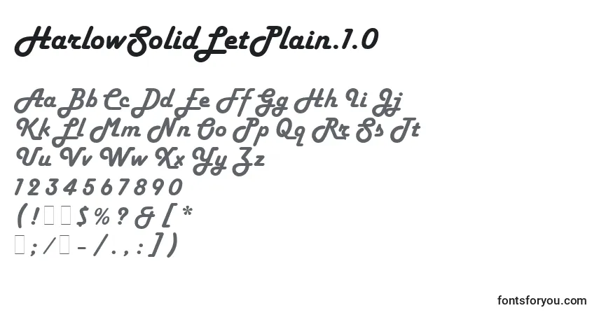 Schriftart HarlowSolidLetPlain.1.0 – Alphabet, Zahlen, spezielle Symbole