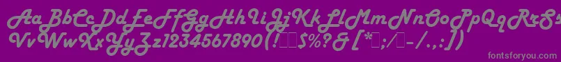 HarlowSolidLetPlain.1.0 Font – Gray Fonts on Purple Background