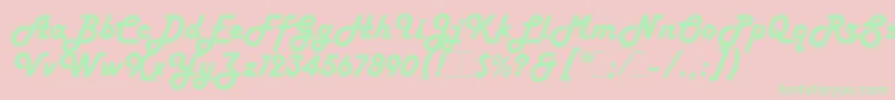 HarlowSolidLetPlain.1.0 Font – Green Fonts on Pink Background