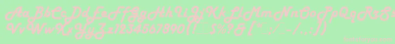 HarlowSolidLetPlain.1.0 Font – Pink Fonts on Green Background