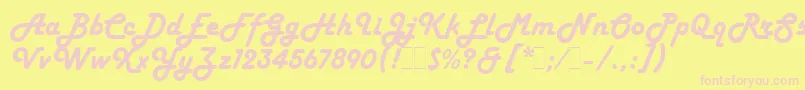 HarlowSolidLetPlain.1.0 Font – Pink Fonts on Yellow Background