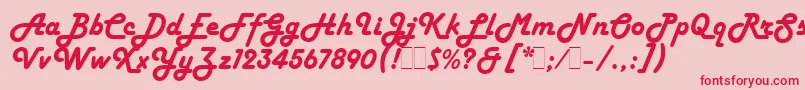 HarlowSolidLetPlain.1.0 Font – Red Fonts on Pink Background