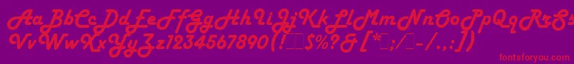 HarlowSolidLetPlain.1.0 Font – Red Fonts on Purple Background