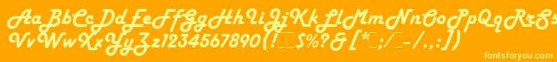 HarlowSolidLetPlain.1.0 Font – Yellow Fonts on Orange Background