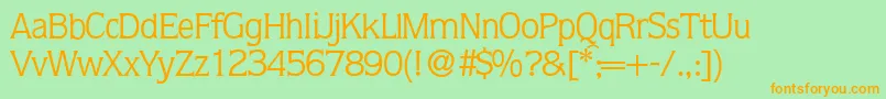 Q853FlareRegular Font – Orange Fonts on Green Background