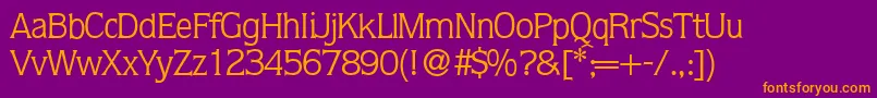 Q853FlareRegular Font – Orange Fonts on Purple Background