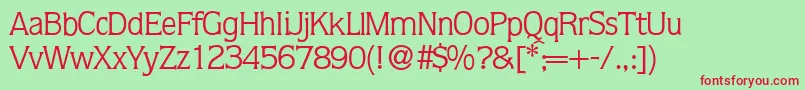 Q853FlareRegular Font – Red Fonts on Green Background