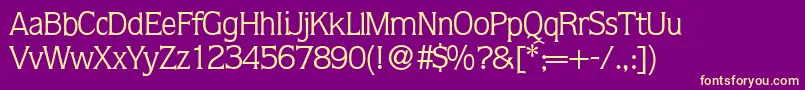 Q853FlareRegular Font – Yellow Fonts on Purple Background