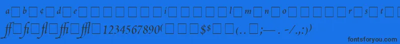 ScriptoriaProSsi Font – Black Fonts on Blue Background